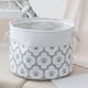 thumbnail image 2 of Lekihaqq Cloth Storage Basket Foldable Organizer Bin for Clothes Toys Household Decor Gray, 2 of 7