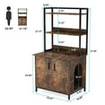 thumbnail image 6 of Litter Box Enclosure, Industrial Cat Cabinet with Shelves and Doors, Wood Pet Crate Hidden Cat Washroom for Most of Litter Box, Indoor Cat House Furniture, Rustic Brown, 6 of 7