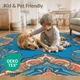thumbnail image 4 of ODIKA Aesthetic Cartoon Motif Retro Graphic Border Bold Funky Refined Easy Care Kids Safe for Small Living Room, Playroom, Bedroom, 4 of 7