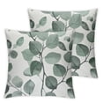 thumbnail image 2 of Nawypu Spring Summer Pillow Cover - Green Watercolor Eucalyptus Leaf Botanical Cushion Case, Nature-Inspired Home Decor, Ideal for Spring and Summer Sofa Accent,2 Pcs, 2 of 6