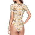 thumbnail image 4 of Naloa Cute Bee Gnome Women's Short-Sleeved Onesie, One-Piece Swimsuit for Parties, dates, clubs - Large, 4 of 9