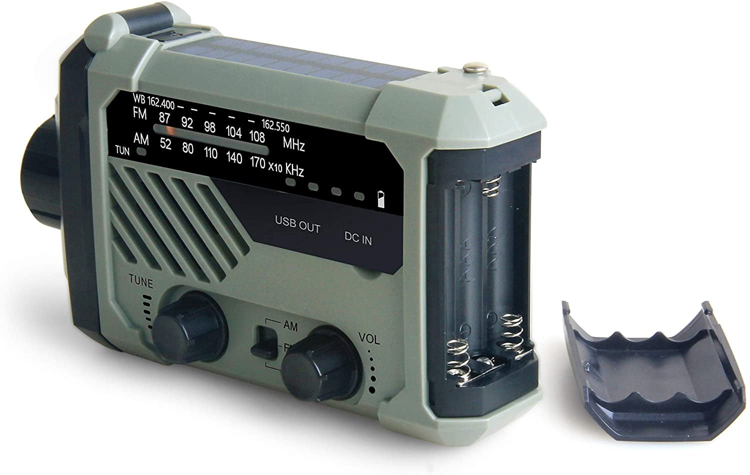 XLN-290WB AM/FM NOAA Weather Emergency Solar Crank Radio Receiver and Flashlight