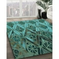 thumbnail image 3 of Ahgly Company Machine Washable Indoor Square Transitional Deep-Sea Green Area Rugs, 7' Square, 3 of 7