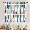 thumbnail image 3 of Mid-Century Curtains, Modern Abstract Geometric Vintage Retro 1950s 1960s Geo Pattern Art Pastel Window Drapery Treatments for Bedroom Living Room Kitchen Bathroom 2 Panels, 84"x63" Inch, 3 of 5