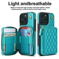 thumbnail image 2 of Crossbody Wallet Case for iPhone 16 Pro, RFID Blocking Zipper Handbag Purse Flip Cover, Kickstand Folio Case Card Slots Holder Wrist Strap Lanyard, 2 of 9