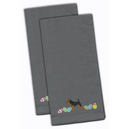 

Carolines Treasures CK1693GYTWE Welsh Terrier Easter Gray Embroidered Towel Set of 2 19 X 25 multicolor