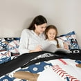 thumbnail image 5 of jejeloiu Baseball Sport Lovers Full Size Comforter Sets,Boys Ball Game Bedding Comforter Set,Patchwork Geometric Plaid Bedding Sets For Girls Boys,Ultra Soft Home Decor Reversible,3pcs, 5 of 8