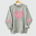thumbnail image 4 of Girls Kids Glitter Heart Sequin Sweatshirt - Soft Oversized Stretch Long Sleeve Top, Gray Casual Daily Wear for Kids Teen Girls,Size 6-7T, 4 of 5