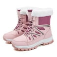 thumbnail image 2 of Women's Boots - Winter Fashion Thickening Warm Lace Up Non Comfortable Footwear for Cold Weather, 2 of 9