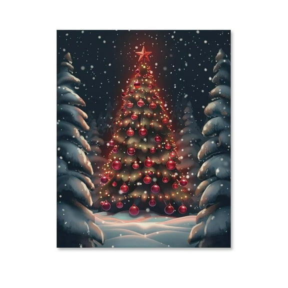 Strange Christmas Tree ,Thanksgiving Day Art Poster Canvas- Perfect for Wall Artrations, Dining Room Decor, Bedroom Art, Wall Decor Living Room, Wall Art, Frameless 8x10inch