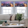 thumbnail image 4 of LALILO Kitchen Curtain Valance Old Town And Castle Night Rod Pocket Window Curtain 52"x 18" Set of 2, 4 of 5