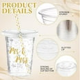 thumbnail image 3 of 50 Sets Mr & Mrs Plastic Cups with Lids and Straws 16 oz Disposable Cups Clear Cold Beverage Drinking Cups Bulk Party Favors for Home Birthday Party Supplies, 3 of 6