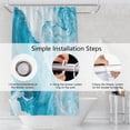 thumbnail image 6 of Abstract Ocean Theme Shower Curtain for Bathroom Gradient Blue Ocean Waterproof Polyester Shower Curtains Modern Minimalist Artistic Aesthetic Shower Curtain with Hooks Decorative, 72x84 Inch, 6 of 6
