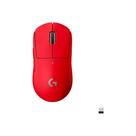 Logitech G PRO X SUPERLIGHT Wireless Gaming Mouse, Ultra-Lightweight, HERO 25K Sensor, 25,600 DPI, 5 Programmable Buttons - Red; - Mouse - optical - 5 buttons - wireless - LIGHTSPEED - Logitech LIGHTSPEED receiver - red