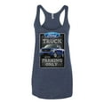 thumbnail image 2 of Ford Truck Parking Only Sign Gift for Owners of Ford Trucks | Womens Cars and Trucks Premium Tri-Blend Racerback Tank Top, Vintage Navy, X-Large, 2 of 3