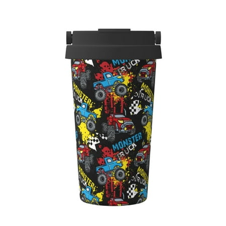 

Junzan Monster Car for Stainless Steel Vacuum Insulated Tumbler - Reusable Insulated Cold Brew Iced Coffee Cup Thermos -Gifts for Women Men Him Her