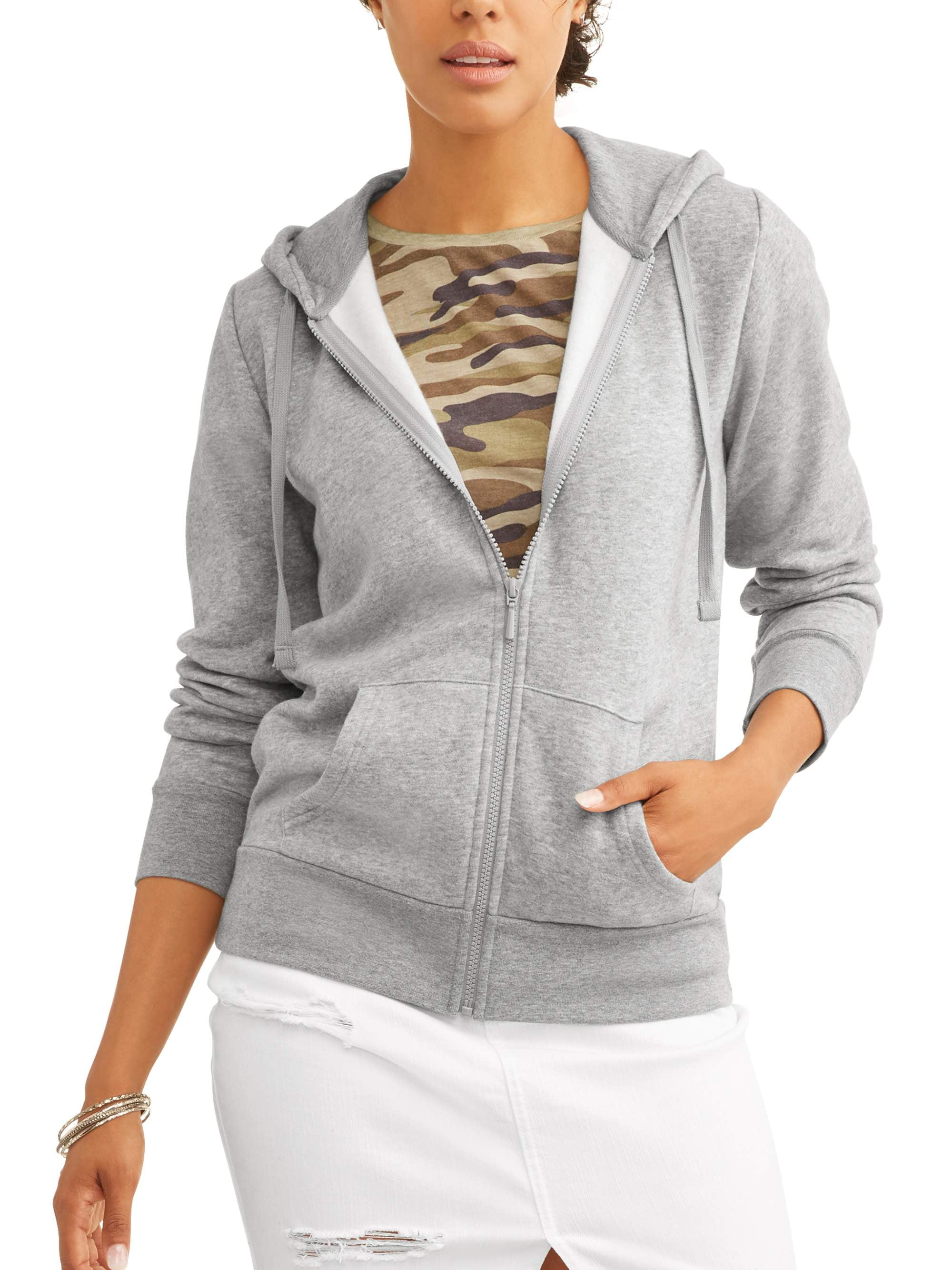 Time and Tru - Women's Zip-Up Hoodie Sweatshirt - Walmart.com - Walmart.com
