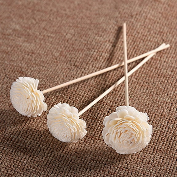 Reed Diffuser Sticks 6pcs Rose Flower Rattan Essential Oil Aroma Refill Sticks for Home Office Car Fragrance Diffuser