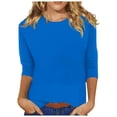 thumbnail image 1 of CHUANK T-Shirts pour Femmes à Manches Trois-Quarts, Coupe Ajustée à Motif Floral, T-Shirts Blancs, Chemises pour Femmes, Manches 3/4 au Coude, Col Rond, Chemises Décontractées pour Femmes, Liquidation, Blouses et Hauts Boho, Vert TG, 1 of 5