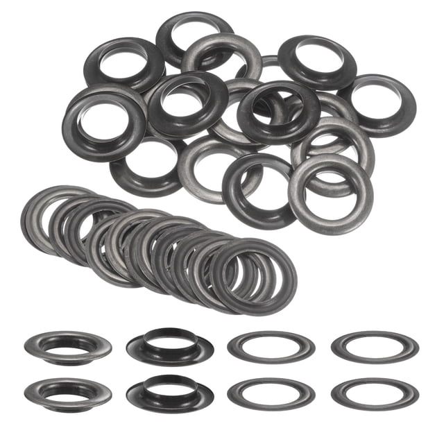 Kit de 20 ojales de metal con arandelas de 30 mm para cortinas, lonas, bolsas de cuero, bricolaje, color gunmetal
