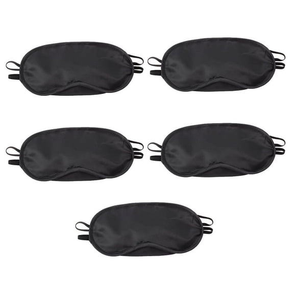 5X Sleep Mask Eye Mask Blindfold Travel Black Nylon 18.5x9cm Fashion