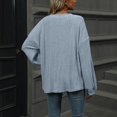 thumbnail image 6 of Nmnitkp Women's Fashion Round Neck Splicing Stripe Long Sleeve Pocket Split Loose T-Shirt Top Fall and Winter Blouse with Pockets, 6 of 7
