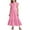 Pink, variant on WhouRiu Girls Solid Short Sleeve Tiered Dress Cotton Casual Long Dress Blue,Sizes 6-7