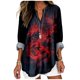 thumbnail image 1 of Camiseta MARSVOVO con estampado de dragón rojo de manga larga para mujer 4XL, 1 of 3