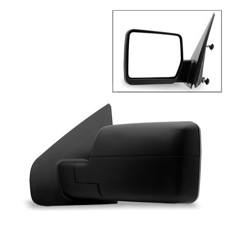 Pickup Chrome Manual Mirror - Fit 2004-2014 Ford F150 Pickup Textured Manual Mirror Driver Side Replacement