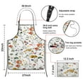 thumbnail image 3 of Pioneer Flower Floral Print Pattern Apron-Garden Aprons for Women with Pockets-Cotton Linen Waterproof Kitchen Cooking Gardening Aprons Adjustable for Kitchen,Cooking,BBQ and Salon 33x27 Inch, 3 of 7
