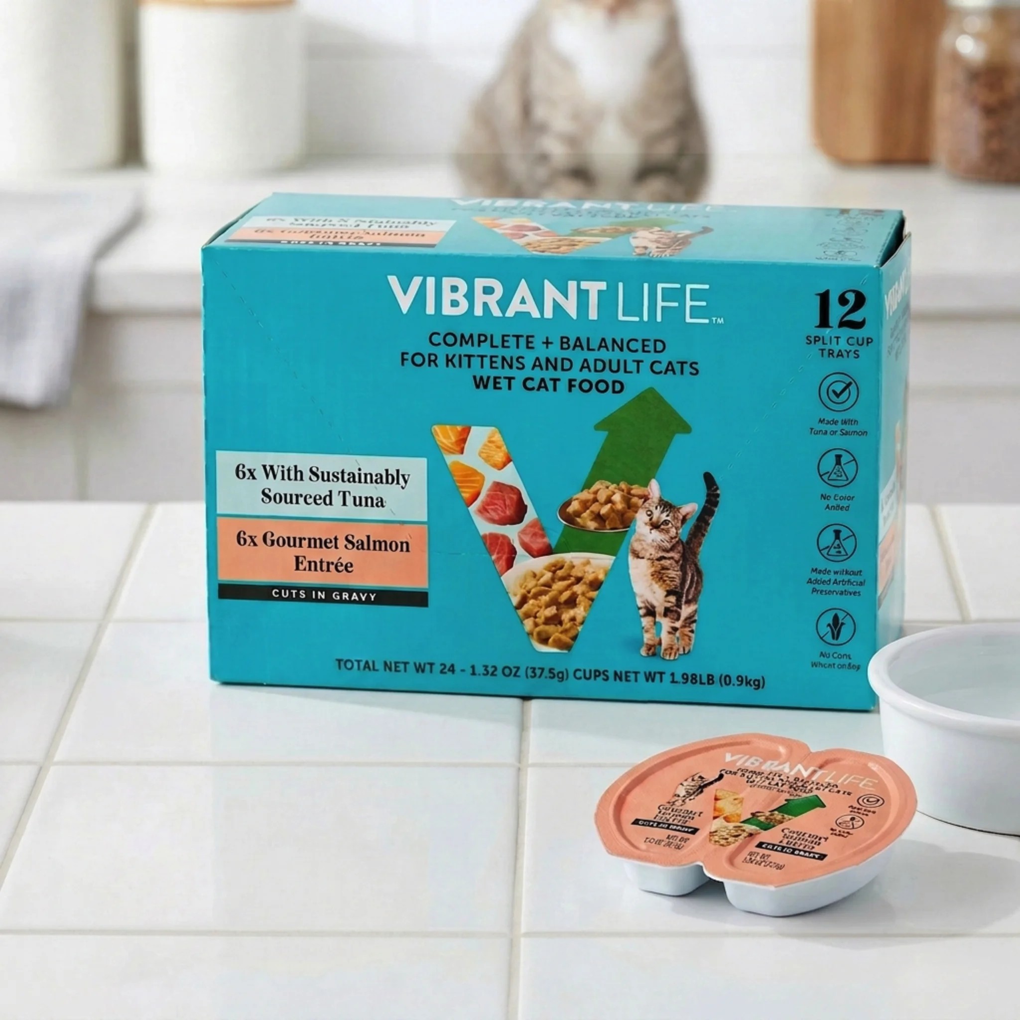 Vibrant Life Tuna & Salmon Cuts in Gravy Wet Cat Food, 12-Pack photo 4