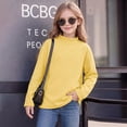thumbnail image 6 of Resicozy Girls Turtleneck Pullover Long Sleeve Cute T Shirt for Kid, Solid Casual Warm Fall Winter Shirts for Daily School 2-13 Years Yellow 160, 6 of 7