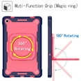 thumbnail image 3 of Rugged Kids Case for Lenovo Tab M10 Plus 3rd Gen 10.6 inch (2022), Heavy Duty Shockproof 360°Swivel Ring Stand Handle Case Cover for Lenovo Tab M10 Plus 3rd Gen 10.6 inch (2022), O-navy+rose, 3 of 7