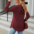 thumbnail image 4 of Kiplyki Fall Hoodies Womens New V-neck Button Drawstring Long Sleeved Loose Tops Sweater, 4 of 4