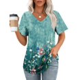 thumbnail image 1 of Camiseta OFEEFAN Plus para mujer con cuello en V y manga corta, 1 of 6