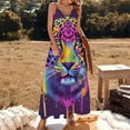 thumbnail image 2 of Tiger Animal Graffiti Sleeveless Dress for Women Clothing Female Women's Summer Skirt, 2 of 7