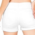 thumbnail image 4 of Huhudde Women’s Low Waist Skinny Fit Jean Shorts with Fashionable Leg Cuff and Pockets Stretch Cotton Blend Trouser, 4 of 17