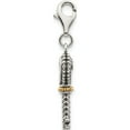 thumbnail image 3 of 14K/Silver Two-Tone Sterling Silver With 14K Garnet Antiqued Key Lobster Clasp Charm (40 X 8) Made In Thailand qtc494, 3 of 6