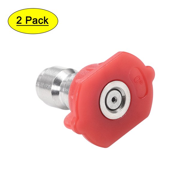 Unique Bargains Pressure Washer Spray Nozzle Tips, 1/4 Inch Stainless Steel, 2 Pcs (0 Degree, 1.2mm Orifice Diameter)