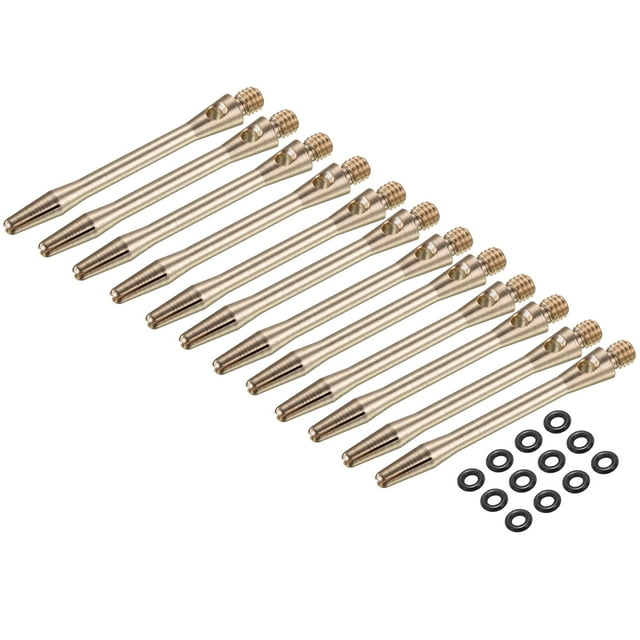 Ejes de Dardos de Aluminio Uxcell, Accesorios de Reemplazo para Stems de Dardos 2BA con Anillos de Goma para Punta de Acero Tono Cobre 45mm