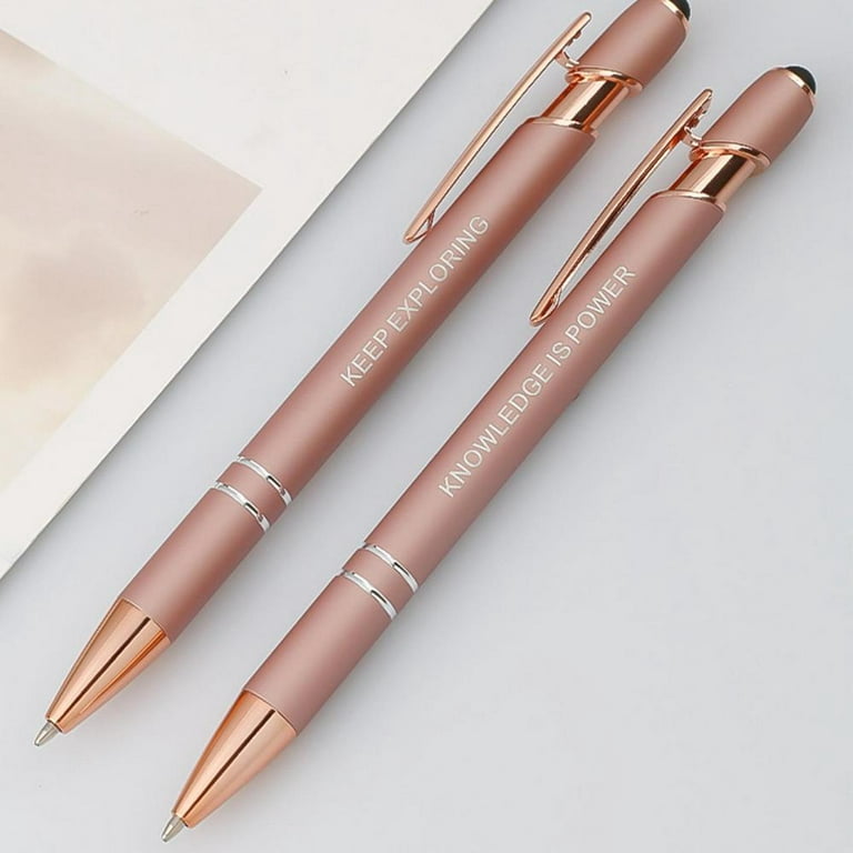 Tohuu Retractable Ballpoint Pens Rose Gold Retractable Ballpoint Pens  Stylish Journaling Pens Writing Pen with Stylus tip for Office School  Supplies security