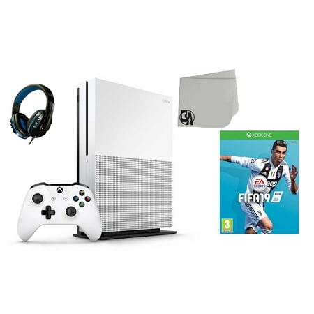 234-00051 Xbox One S White 1TB Gaming Console with FIFA 19 BOLT AXTION Bundle Used