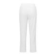 thumbnail image 5 of Palazzo Pants Women High Waisted Solid Straight Pants Waist And Long Women Casual Elastic Drawstring With Pockets Cute Sweatpants for Womens Wide Leg Casual Womens Sweatpants Pockets White XXL, 5 of 7