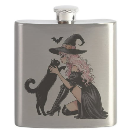 

CafePress - Pink Witch - Stainless Steel Flask 6oz Drinking Flask