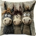thumbnail image 1 of Divertida funda decorativa con burros Funda de almohada cuadrada con cremallera para salón, cama, patio Burros Sofá francés de campo Cojín, 1 of 6