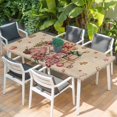 thumbnail image 2 of Beige Gingerbread Christmas Table Cloths for 3 Foot Rectangle Tables, Xmas Tree Gift House Star Patio Waterproof Elastic Fitted Tablecloths, Washable Rectangular Table Cover for Camping, 2 of 8