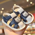 thumbnail image 3 of Ticikt Baby Boys Girls Squeaky Sandals Summer Closed-Toe Anti- Rubber Sole Toddler First Walkers Shoes,Color:Blue,15-18 Months, 3 of 6
