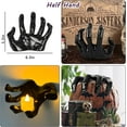 thumbnail image 5 of Dakimoe Halloween Decorations Indoor Outdoor Pack of 3 Wall Mounted Creepy Reaching Hands with Lighted Candles Life-Sized Horror Hands for Wall Decorations Gothic Hanging Wall Art Sculpture, 5 of 8