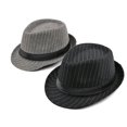 thumbnail image 6 of Fusipu Jazz Cap Wide Brim Classic Autumn Winter Stripe Design Fedora Hat for Daily Wear, 6 of 8