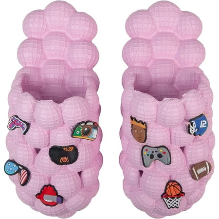 

Massage Bubble Slides Women Funny Lychee Spa Slippers for Men Indoor and Outdoor Non-Slip Bath Shower Shoes Bedroom House Gym Basketball Slides Sandals